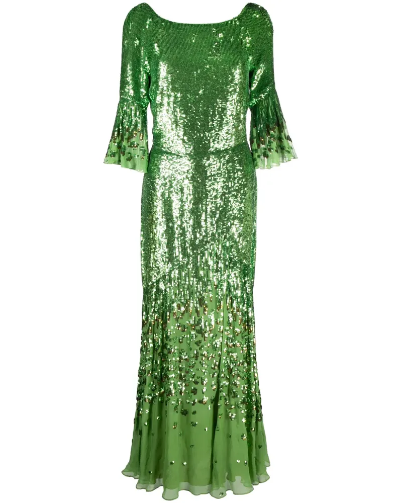 Temperley London Maxikleid mit Pailletten - Grün Grün