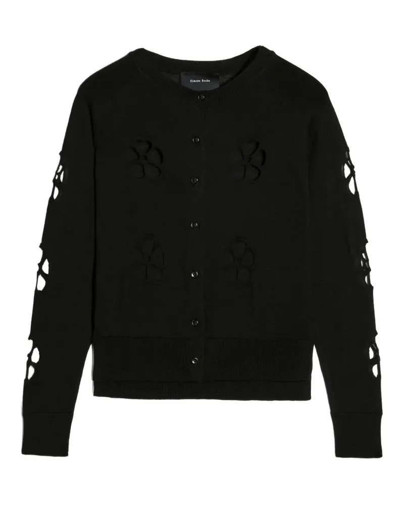 Simone Rocha Daisy Cardigan mit Cut-Out - Schwarz Schwarz