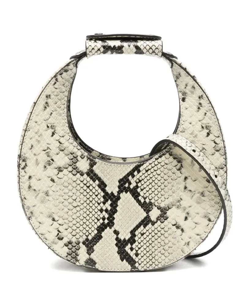 STAUD Goodnight Moon Tote Bag aus Schlangenleder - Weiß Weiß