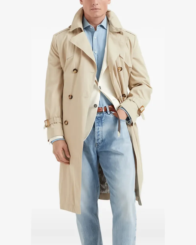 Brunello Cucinelli double-breasted trench coat - Nude Nude