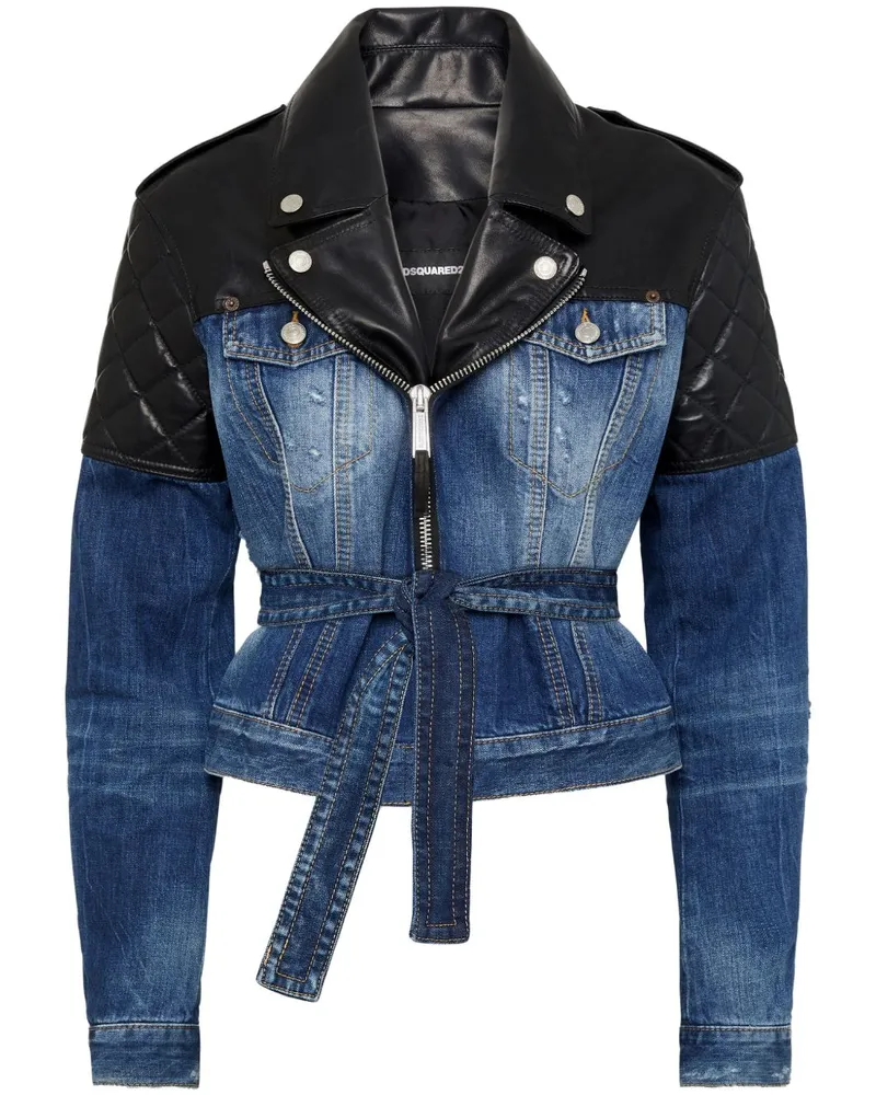 Dsquared2 Jeansjacke mit Kontrasteinsätzen - Blau Blau