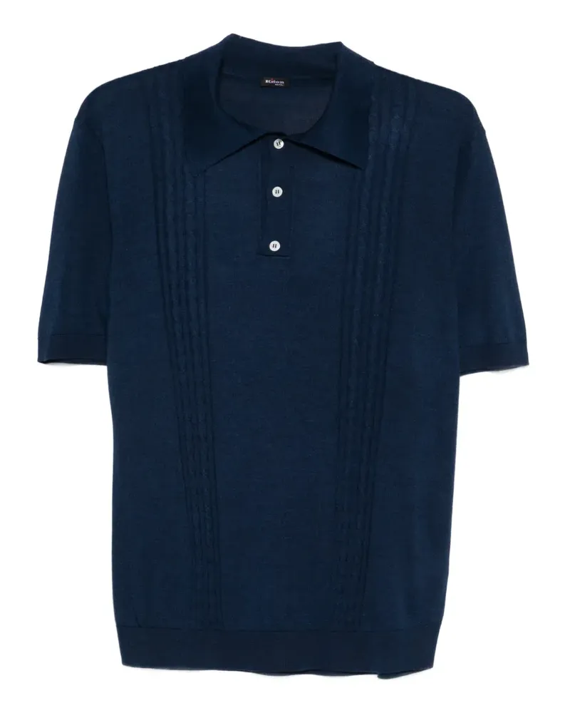 Kiton short-sleeve textured polo shirt - Blau Blau
