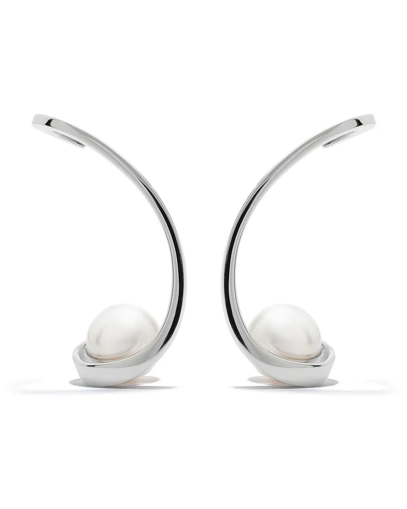 TASAKI 18kt Aurora Weißgoldohrringe mit Akoya-Perle - Silber Silber