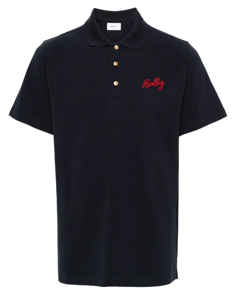 Bally Poloshirt mit Logo-Stickerei Schwarz