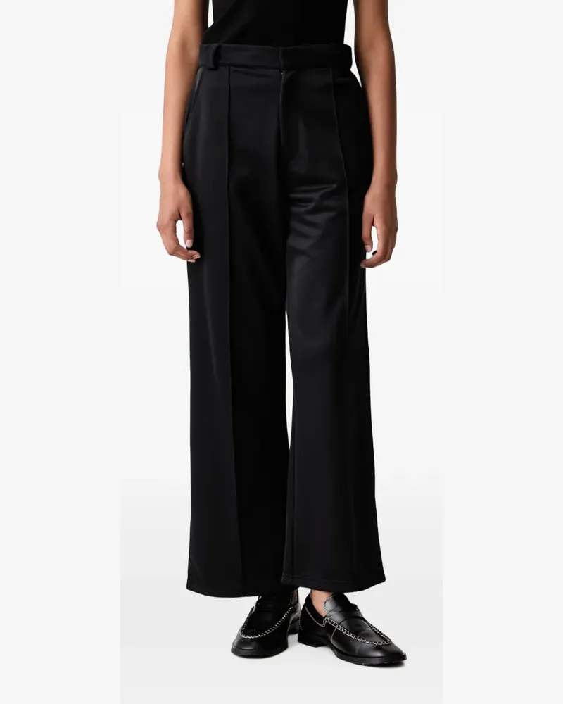 Fred Perry logo-embroidered wide-leg trousers - Schwarz Schwarz