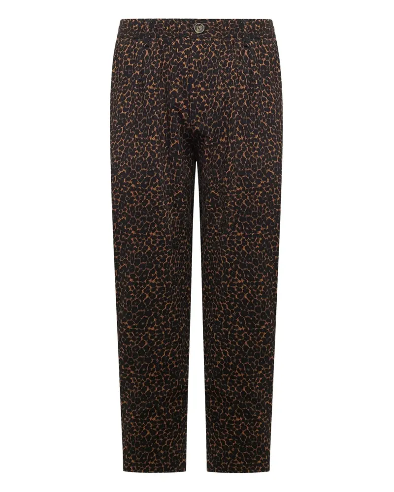 Pierre-Louis Mascia leopard-print pleated trousers - Braun Braun