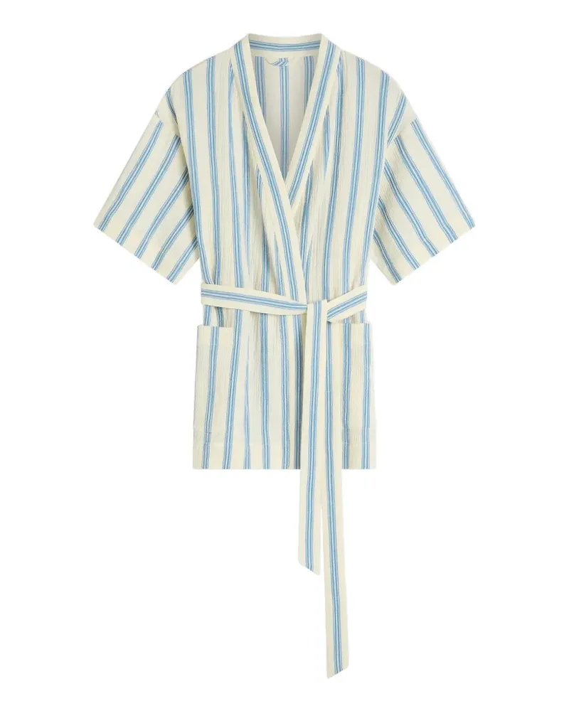 BONDI BORN Finn striped wrap tunic - Nude Nude