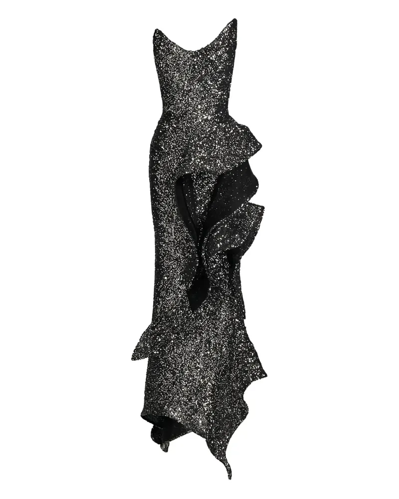 Maticevski Kleid mit Rüschen - Grau Grau