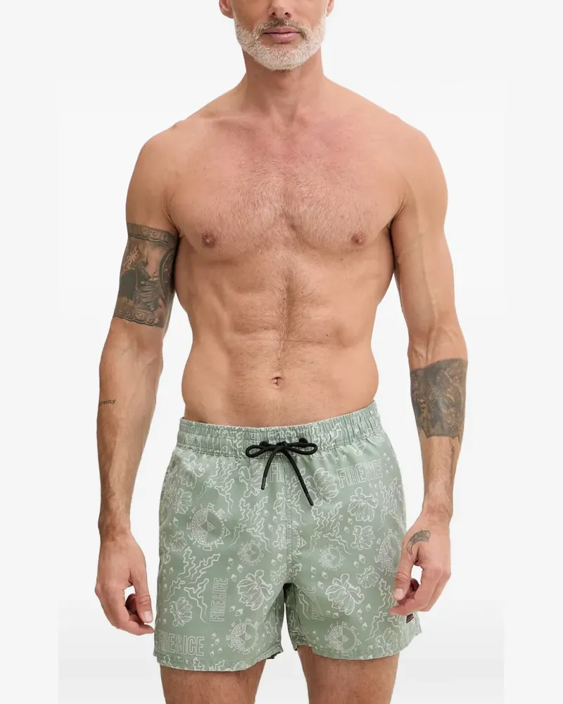 Bogner Fire & Ice Nelson logo-print drawstring swim shorts - Grün Grün