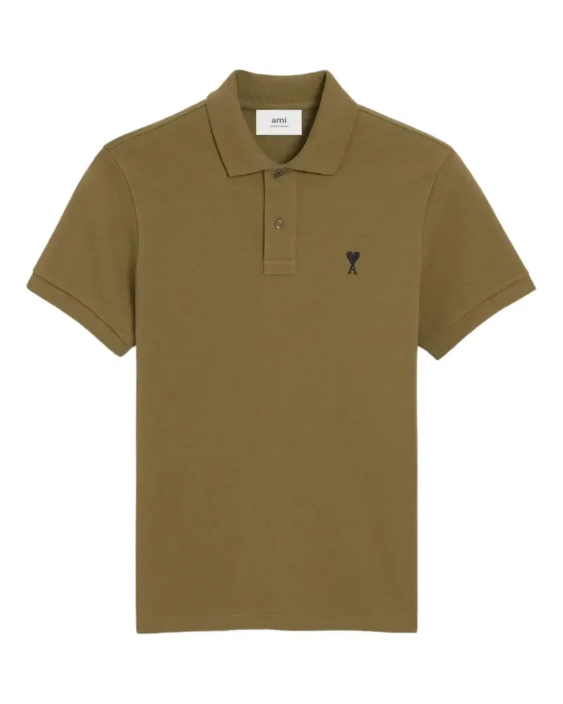 AMI Paris Poloshirt mit Herz-Logo - Grün Grün