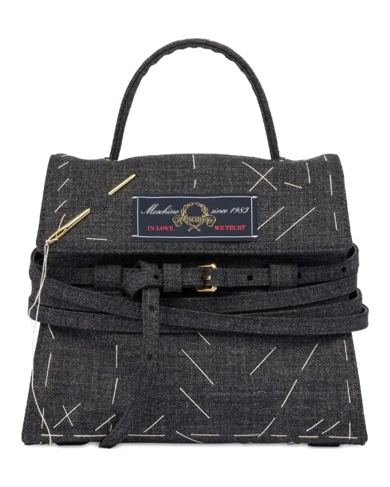 Moschino Tote Bag mit Ziernaht - Schwarz Schwarz