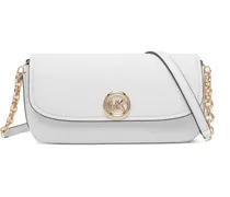 Schultertasche mit Logo-Schild - Weiß