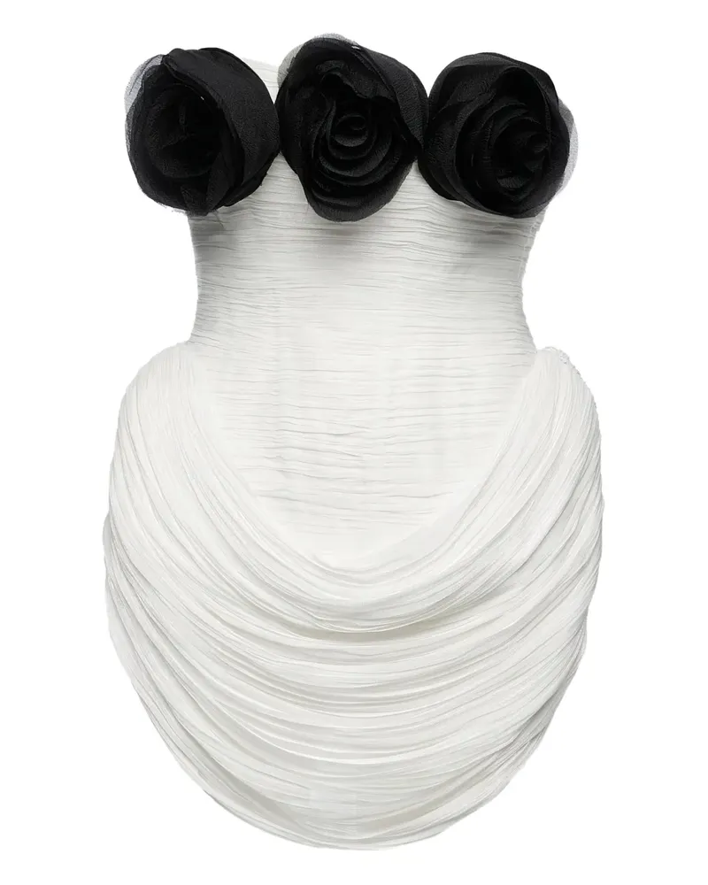 Ana Radu Maxikleid mit Rosenverzierung - Weiß Weiß