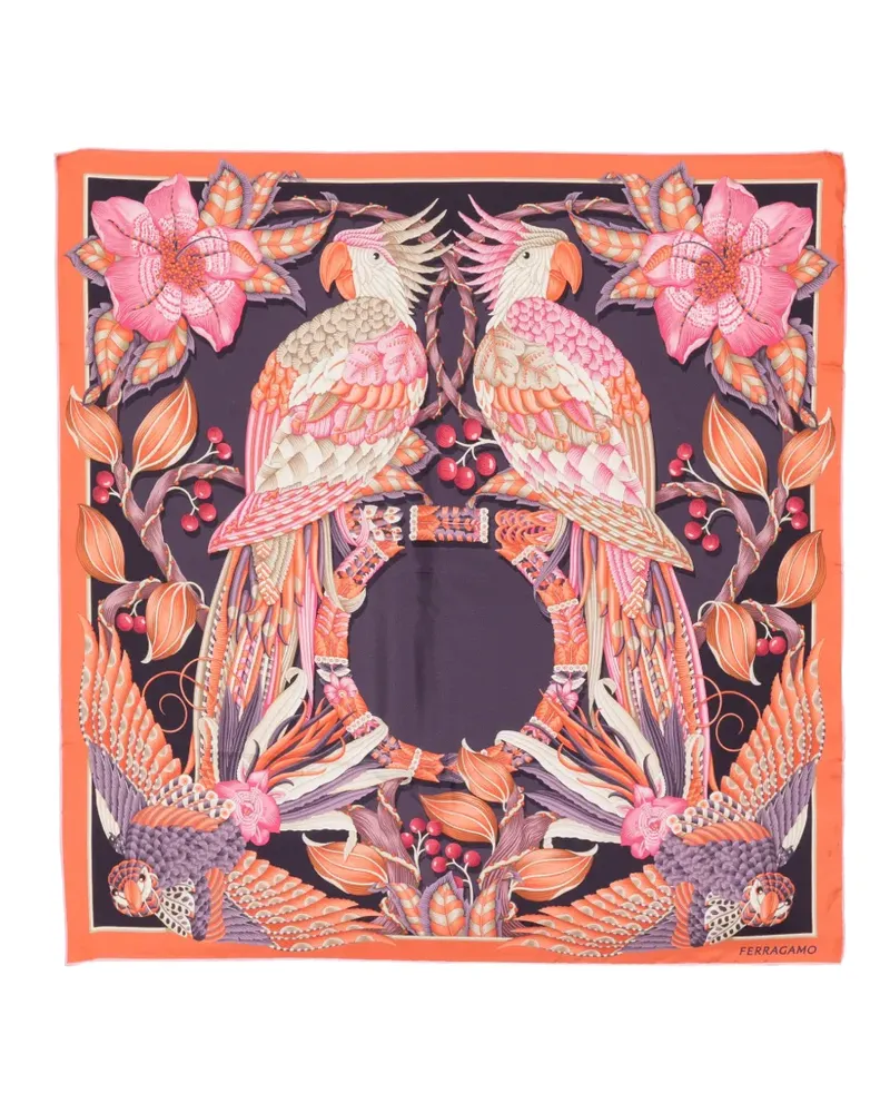Ferragamo Schal mit Tier-Print - Orange Orange