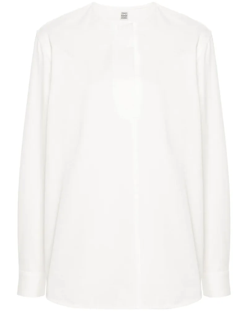 Totême Kragenlose Bluse - Weiß Weiß