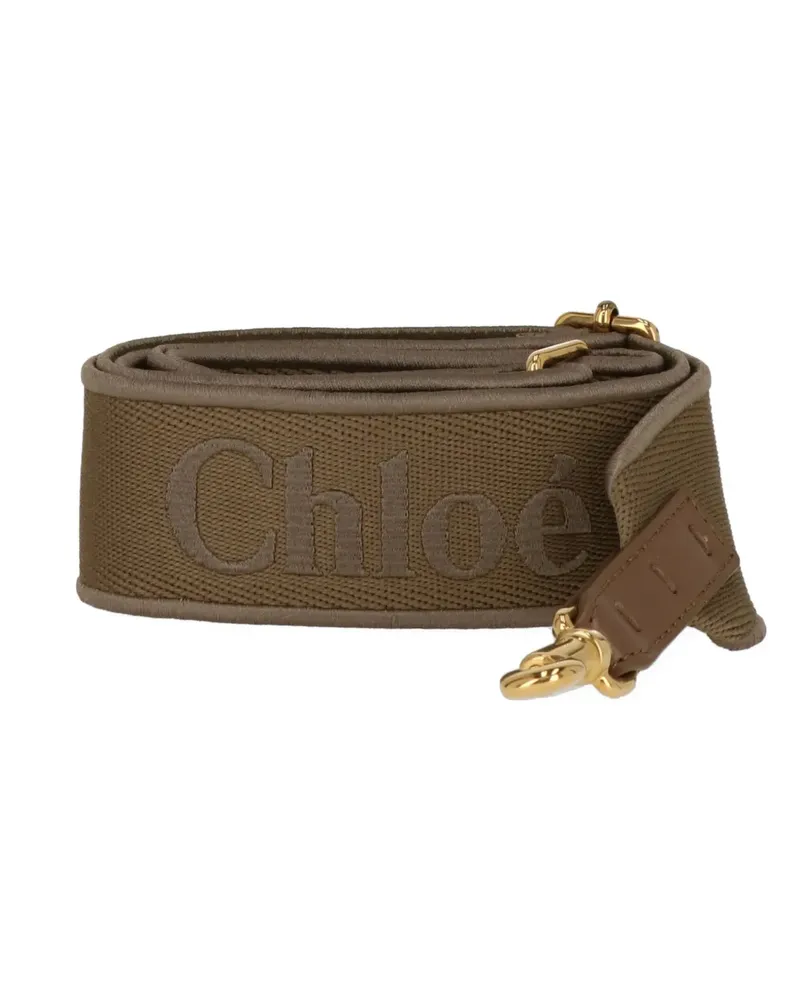 Chloé logo-embroidered adjustable shoulder strap - Braun Braun