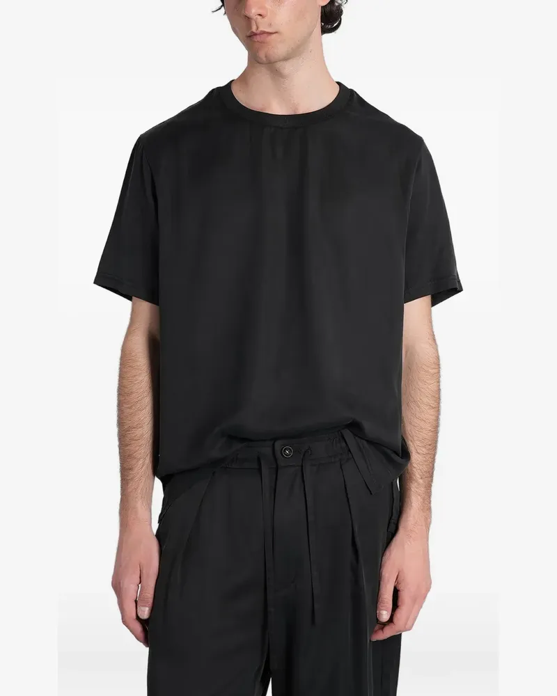 ATTACHMENT ribbed-trim t-shirt - Schwarz Schwarz
