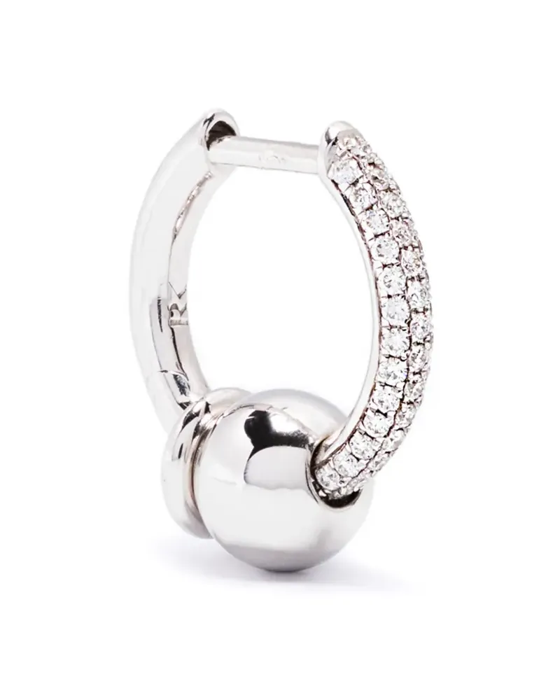 Rainbow K 14kt Piercing Weißgoldohrring mit Diamanten - Silber Silber