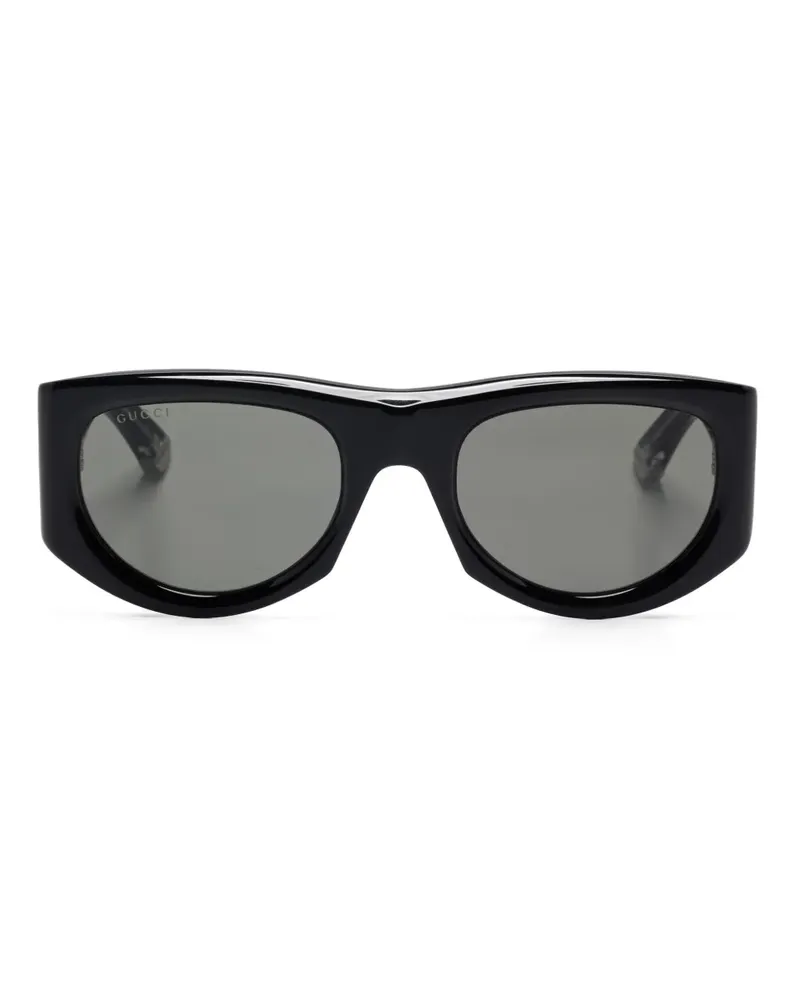 Gucci Sonnenbrille mit geometrischem Gestell - Schwarz Schwarz