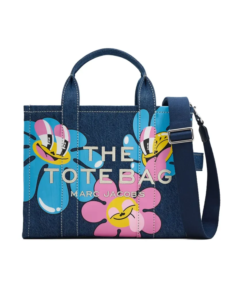 Marc Jacobs x Hattie Stewart mittelgroßer Jeans-Tote Bag mit Blumen-Print - Blau Blau
