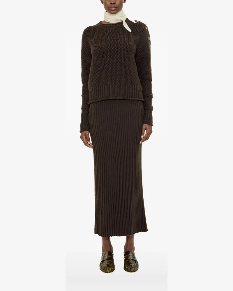 arch4 Pullover mit Knöpfen - Braun Braun