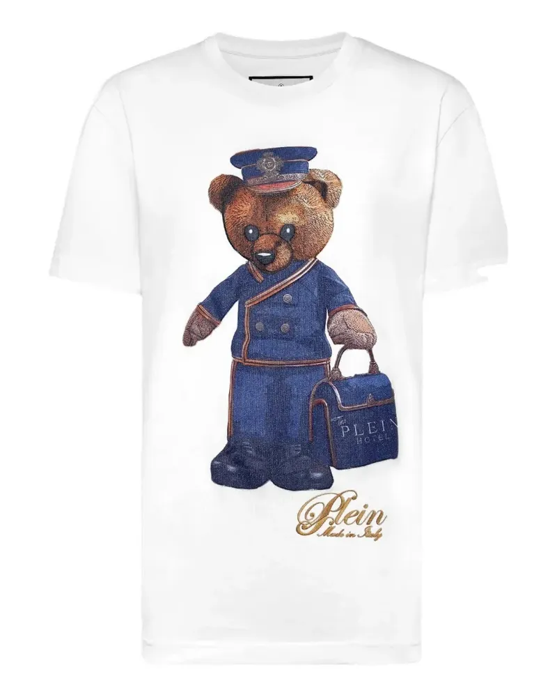 Philipp Plein T-Shirt mit Teddy-Print - Weiß Weiß