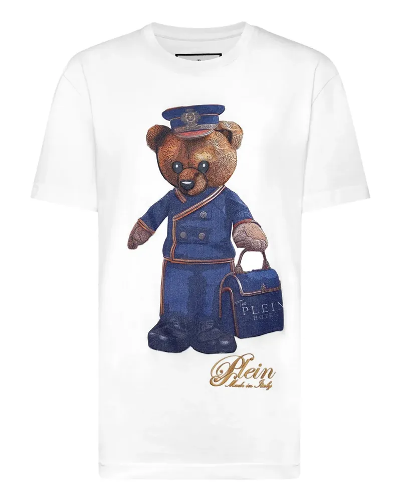 Philipp Plein T-Shirt mit Teddy-Print - Weiß Weiß