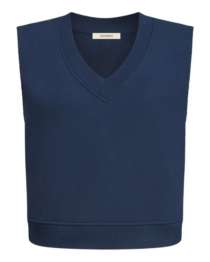 12 STOREEZ Oberteil mit V-Ausschnitt - Blau Blau