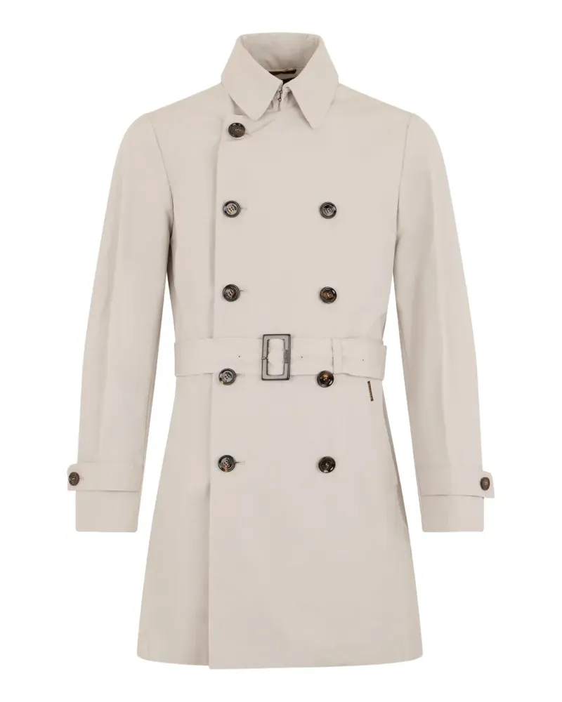 MOORER double-breasted buttoned trench coat - Nude Nude