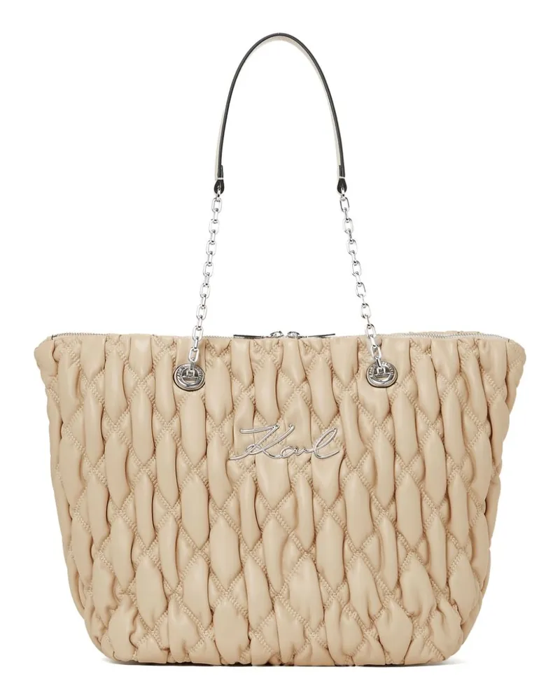 Karl Lagerfeld Signature Kuilt Tote Bag - Nude Nude