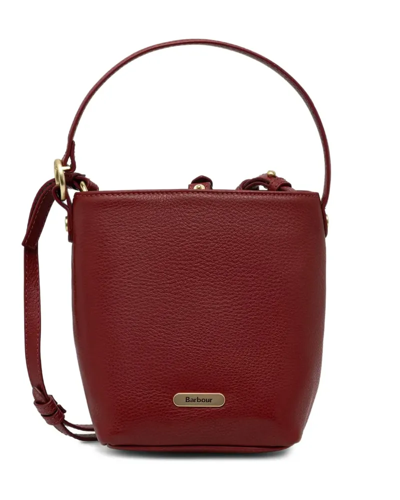 Barbour Mini Cedar Beuteltasche aus gekörntem Leder - Rot Rot
