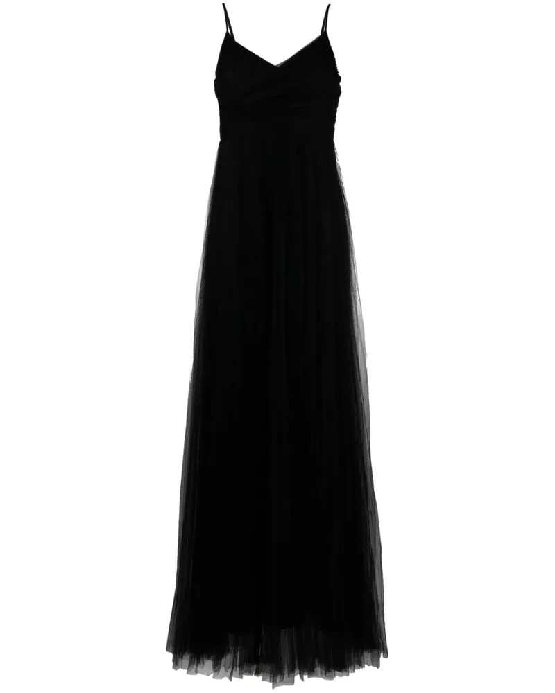 Fabiana Filippi Plissiertes Maxikleid aus Tüll - Schwarz Schwarz