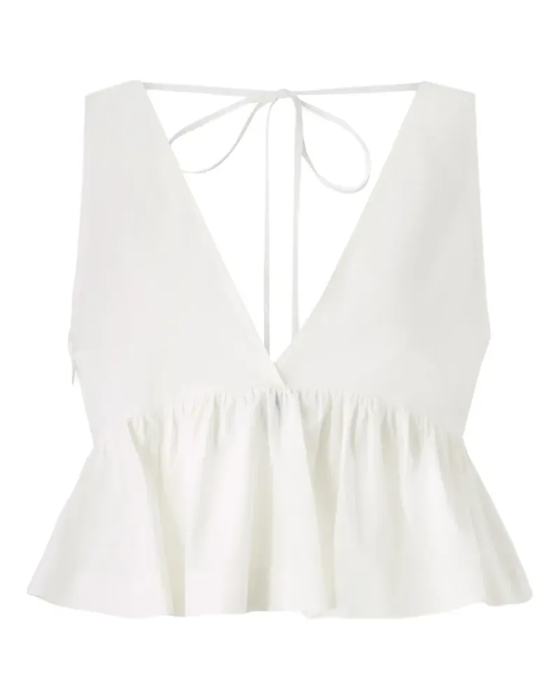 Pinko V-neck peplum top - Weiß Weiß