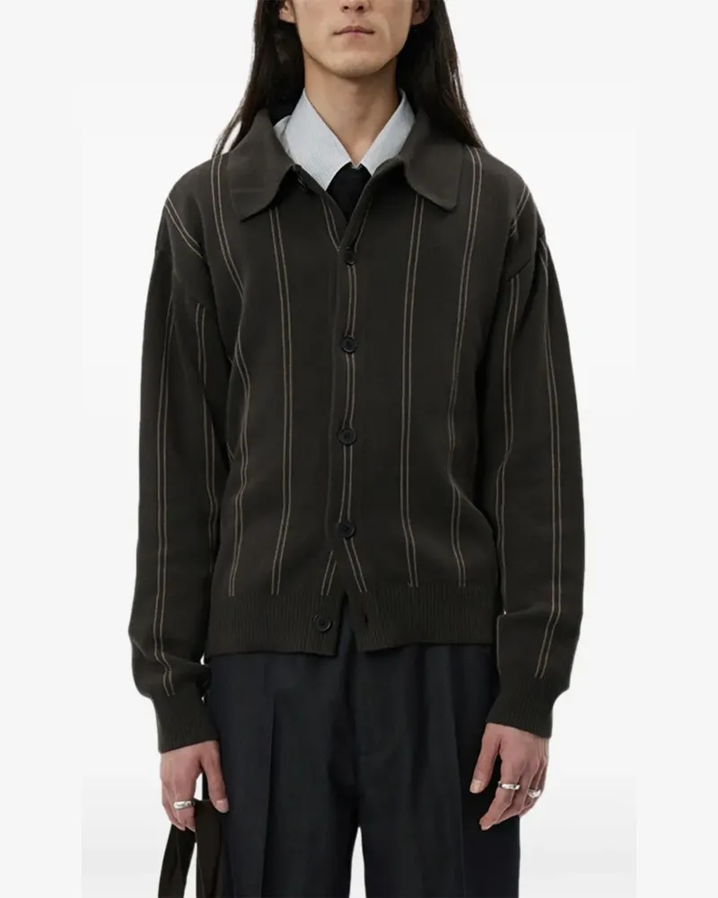 Mfpen pinstripe collared cardigan - Braun Braun