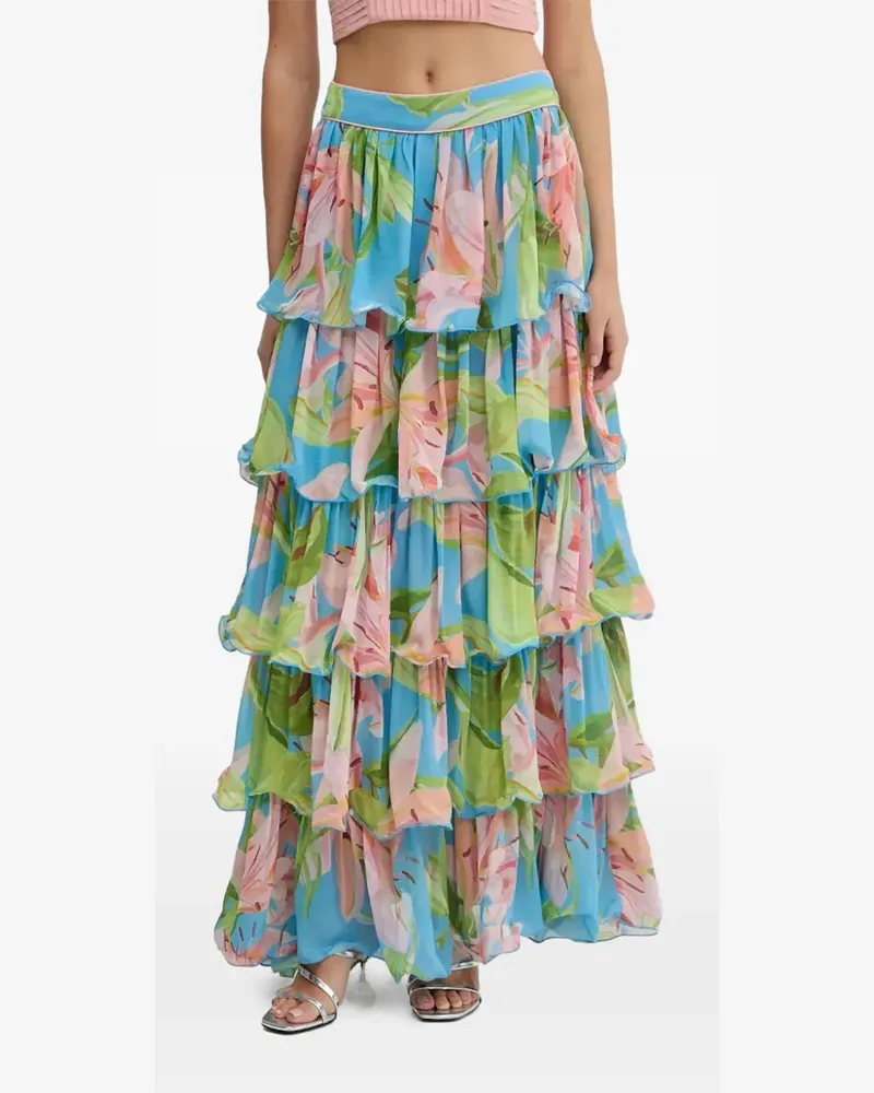 FARM Rio Lily tiered ruffled maxi skirt - Blau Blau