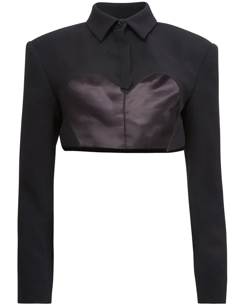 Fleur Du Mal Cropped-Blazer - Schwarz Schwarz