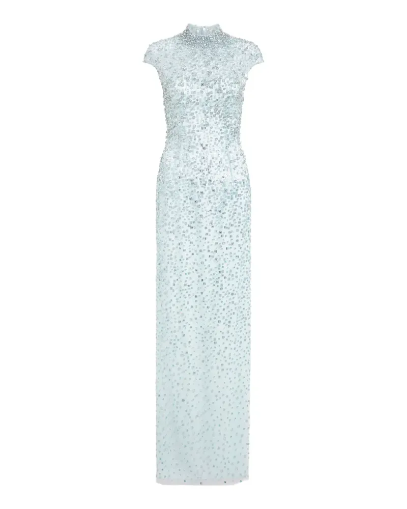 Jenny Packham TREASURE Maxikleid mit Stehkragen - Blau Blau