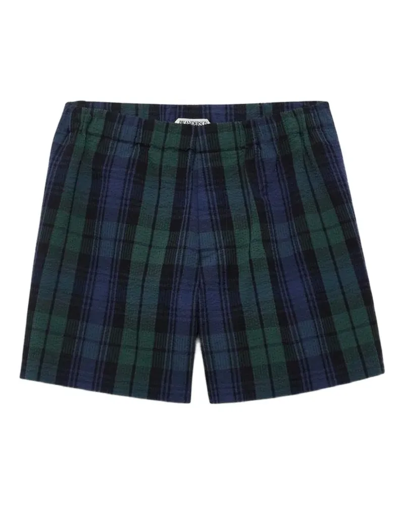 J.W.Anderson check drawstring shorts - Blau Blau