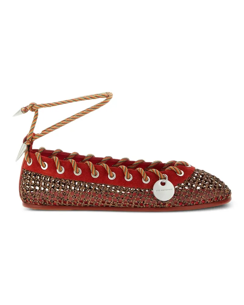 KIKO KOSTADINOV Reticella tie ballet flats - Braun Braun