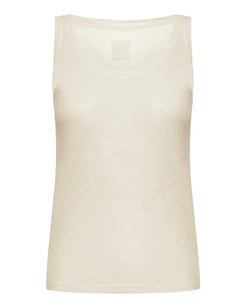 120% Lino slub-texture tank top - Nude Nude
