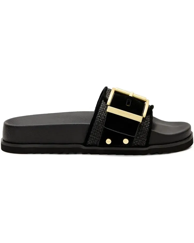 AllSaints Pantoletten mit Schnalle - Schwarz Schwarz