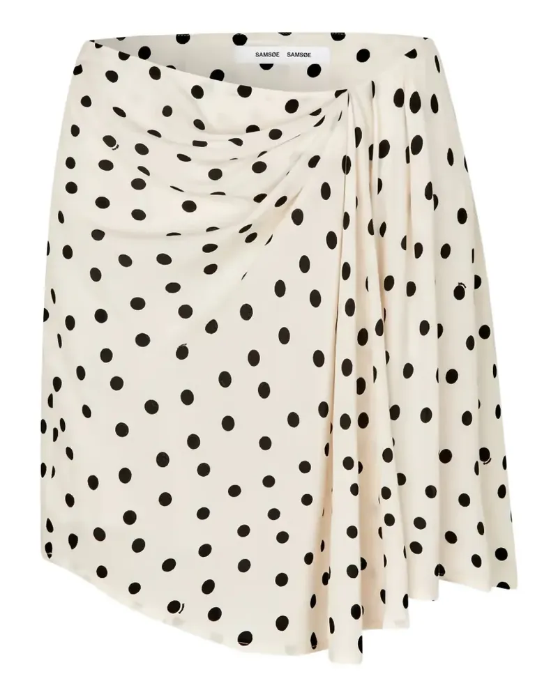 Samsøe & Samsøe Saiben polka-dot draped asymmetric skirt - Nude Nude