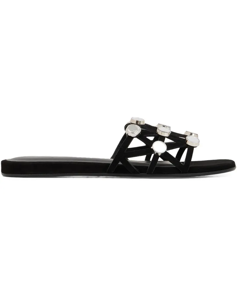 ATTICO Grid Ballerinas mit Nieten - Schwarz Schwarz