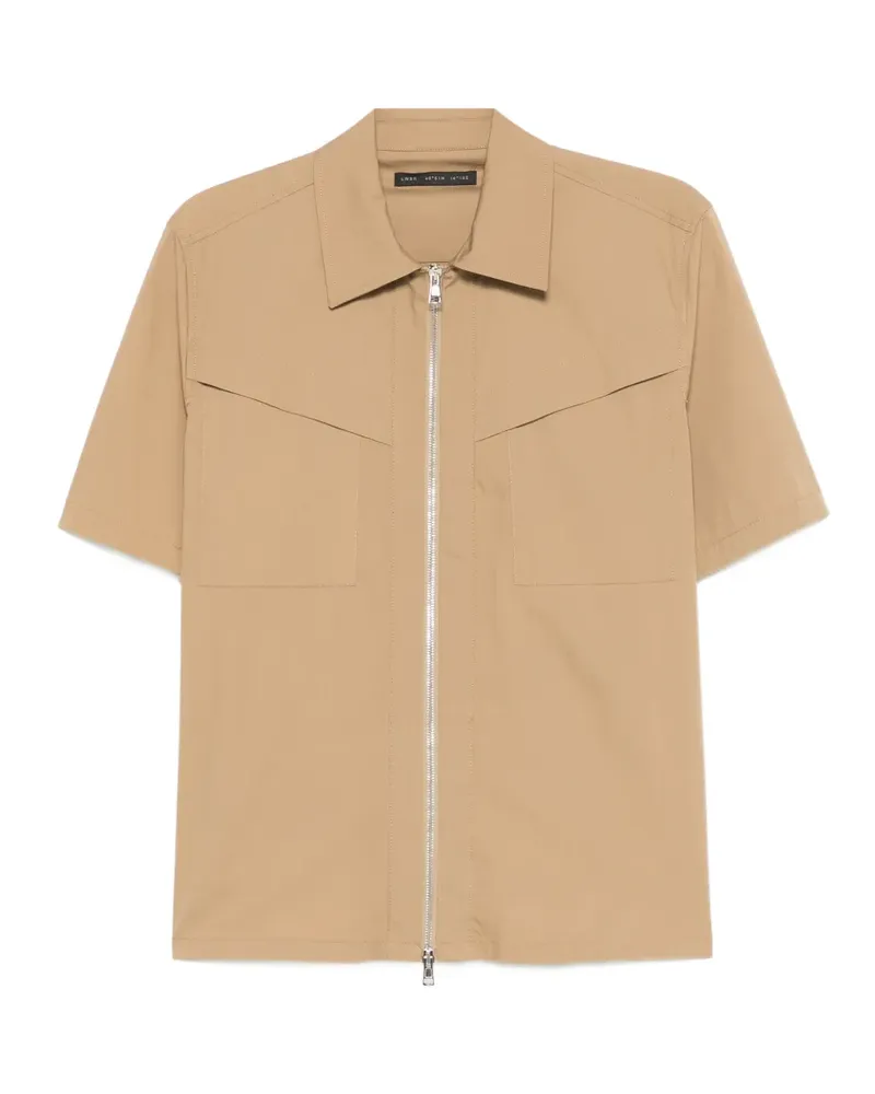 Low Brand zip-up patch-pocket shirt - Nude Nude