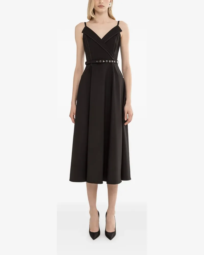 NISSA Midikleid mit Gürtel - Schwarz Schwarz