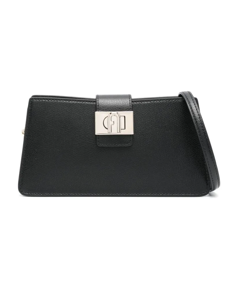 Furla Umhängetasche mit Logo-Schild - Schwarz Schwarz