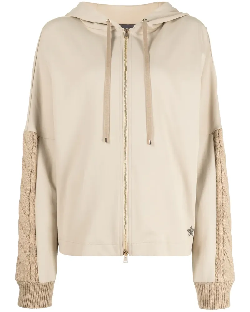 Lorena Antoniazzi Hoodie mit Zopfmuster - Braun Braun