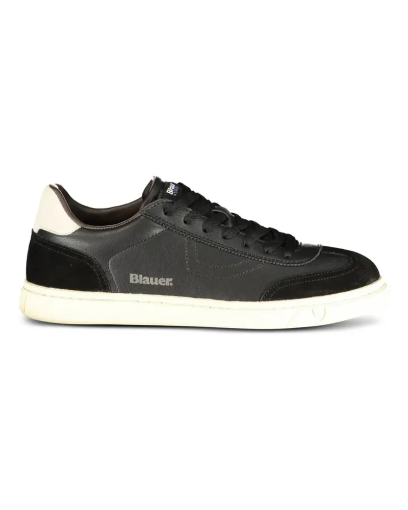 Blauer Sneakers mit Logo-Print - Schwarz Schwarz