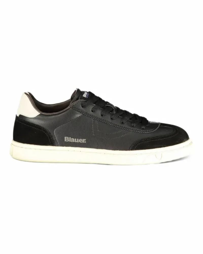 Blauer Sneakers mit Logo-Print - Schwarz Schwarz