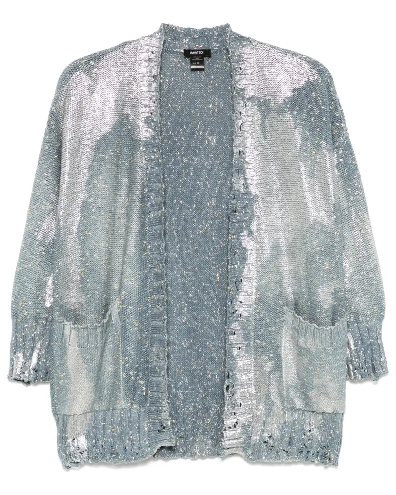 Avant Toi Cardigan mit Folien-Print - Blau Blau